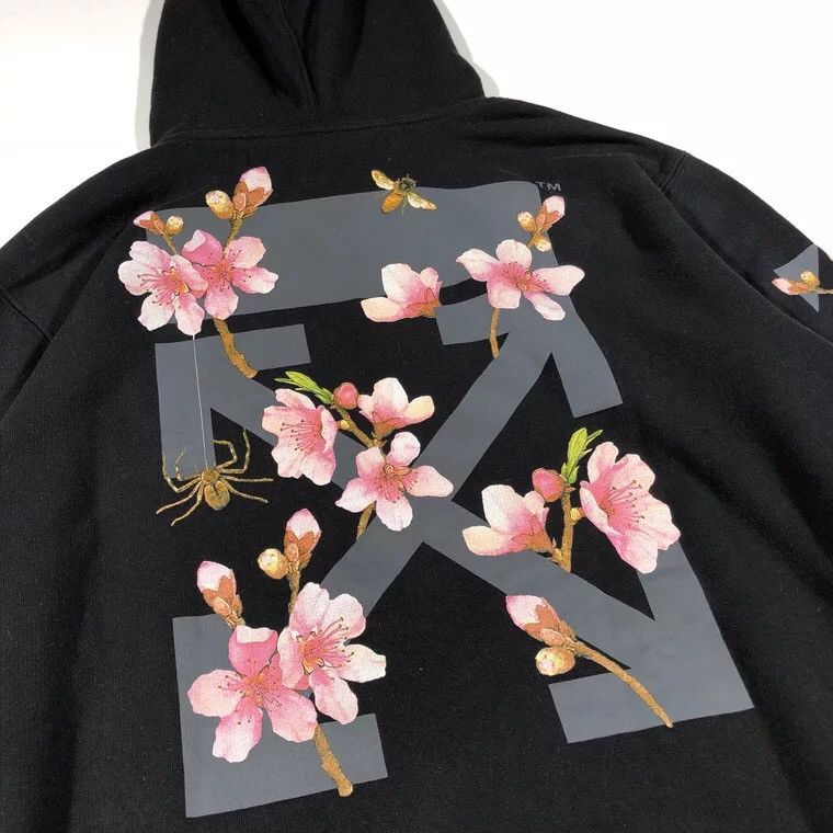 Off white cherry blossom pink hoodie best sale