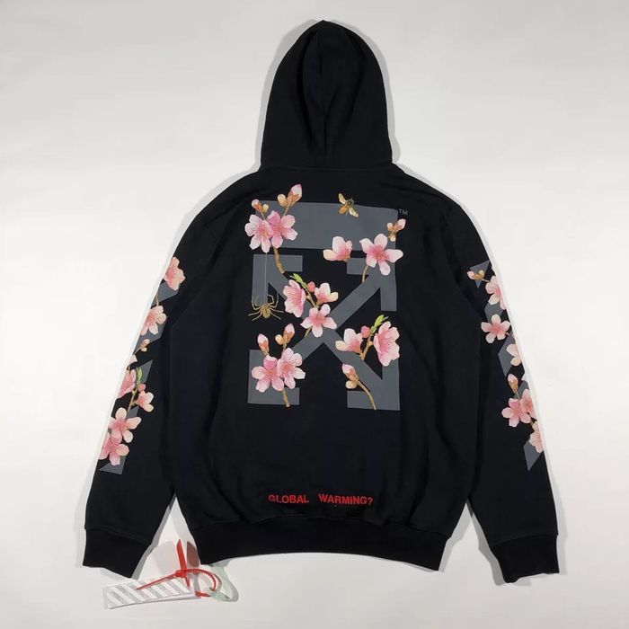 Off white cherry discount blossom hoodie pink