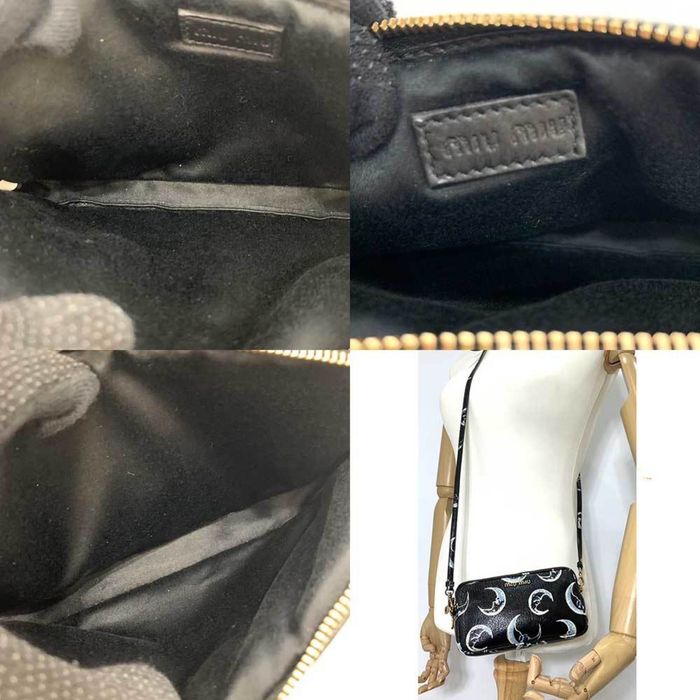 Used MIU MIU Madras/2Way/Handbag/Leather/Gray Bag