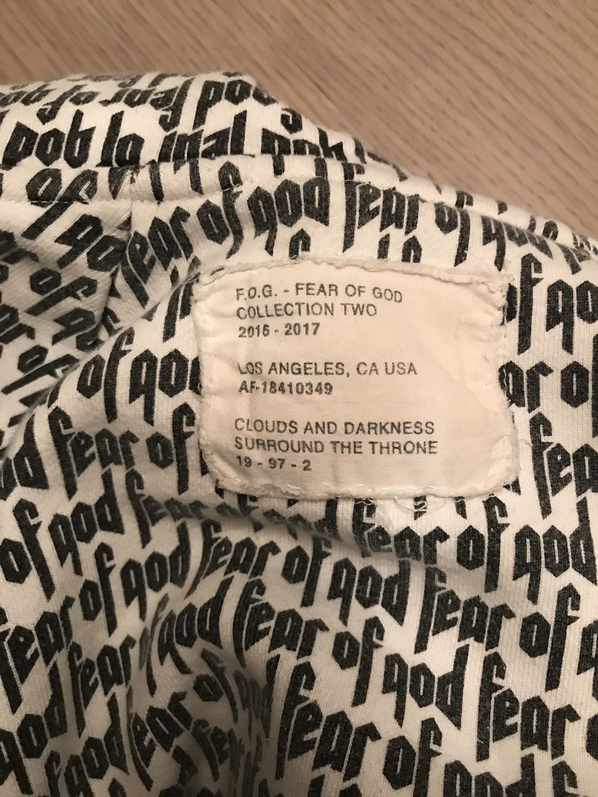 Fear of god all over print hoodie legit check clearance