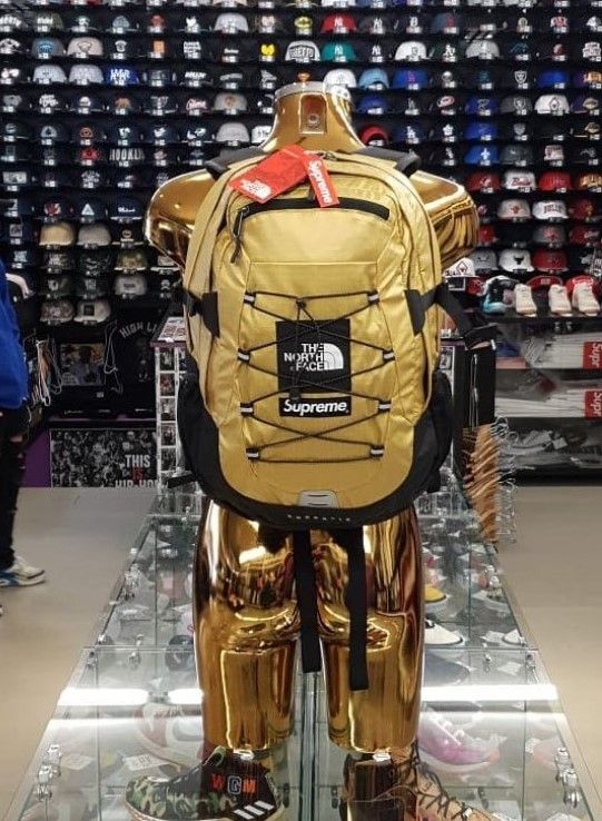 Supreme The North Face Metallic Borealis Backpack Gold