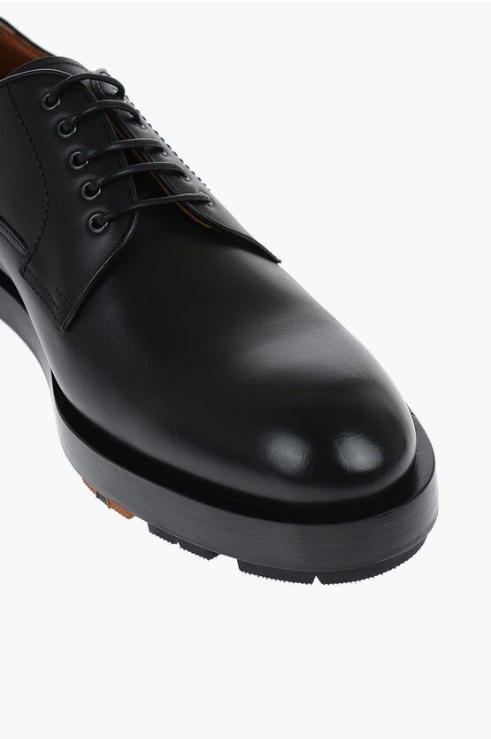 Zegna Udine leather derby shoes - Black