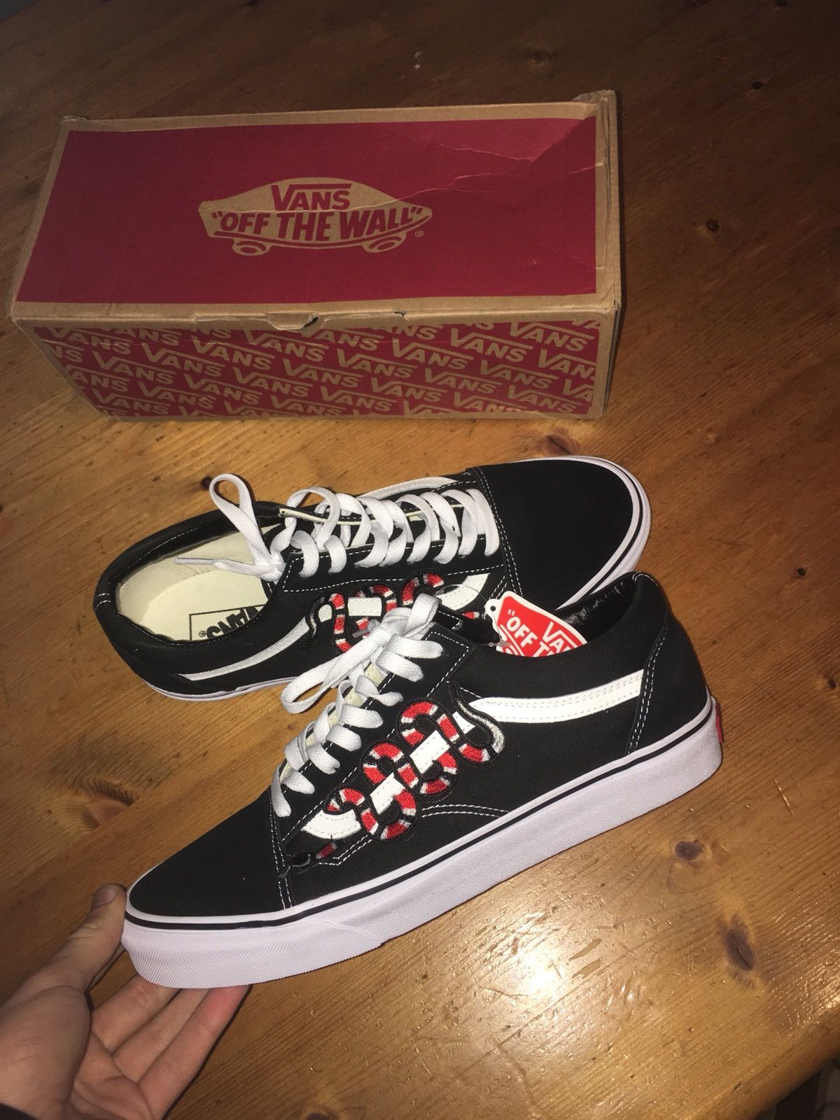 Vans Old Skool Snake Gucci inspired custom 