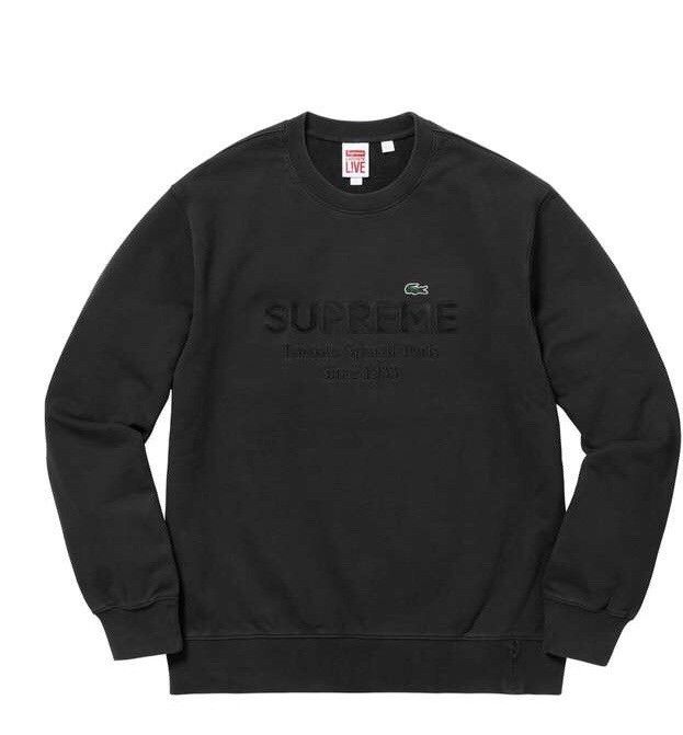 Supreme Supreme X Lacoste Black Crewneck | Grailed