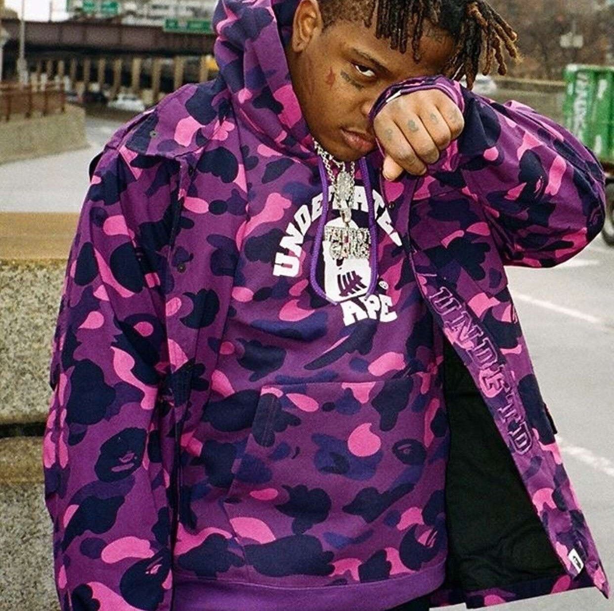 Purple Camo Hoodie Undefeated Double Shark Hoodie Bape Undefeated