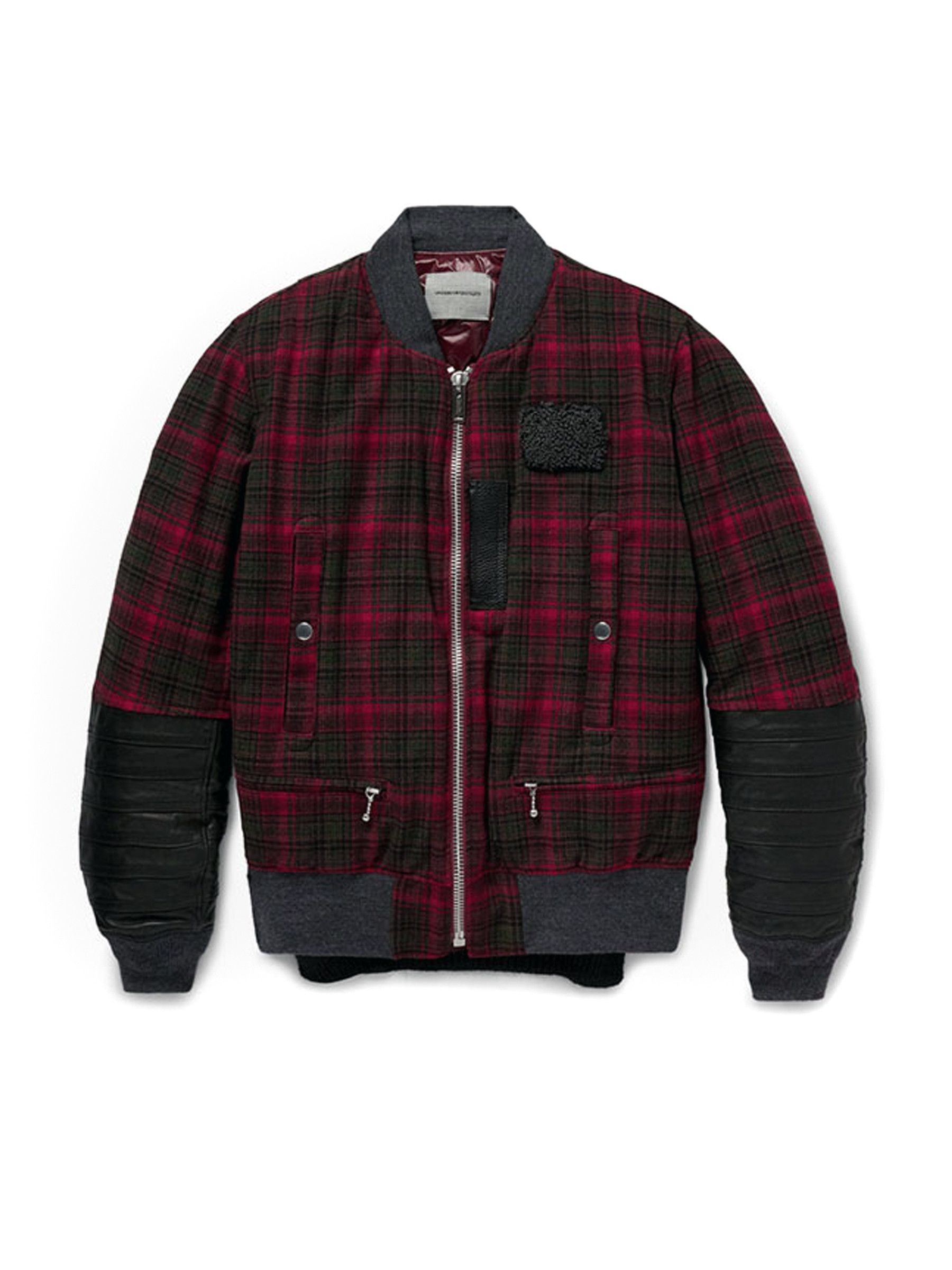 AW13 Leather Hagi Check Bomber