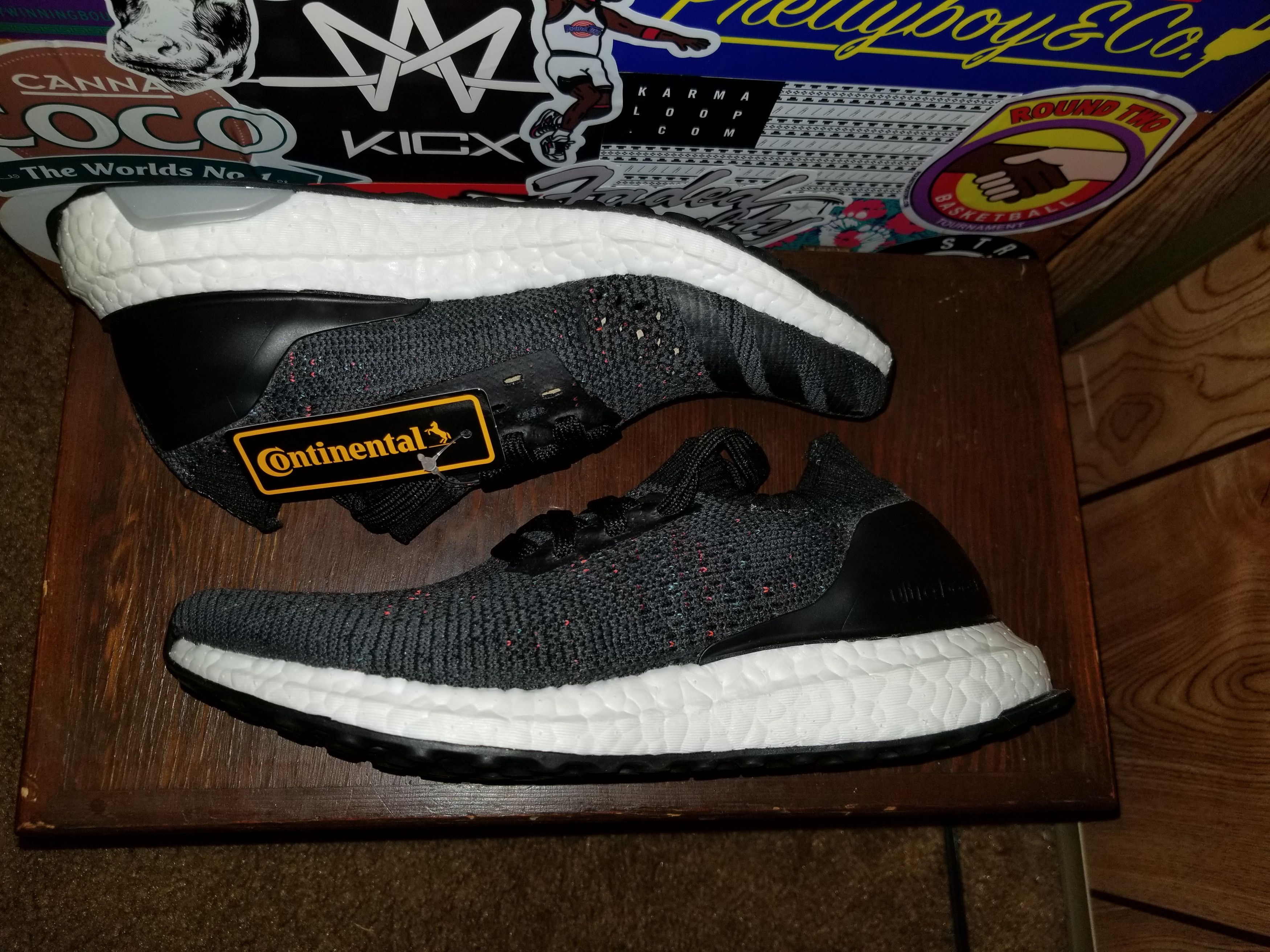 Size 4y Adidas Ultra Boost uncaged solid grey/multicolor size 4y