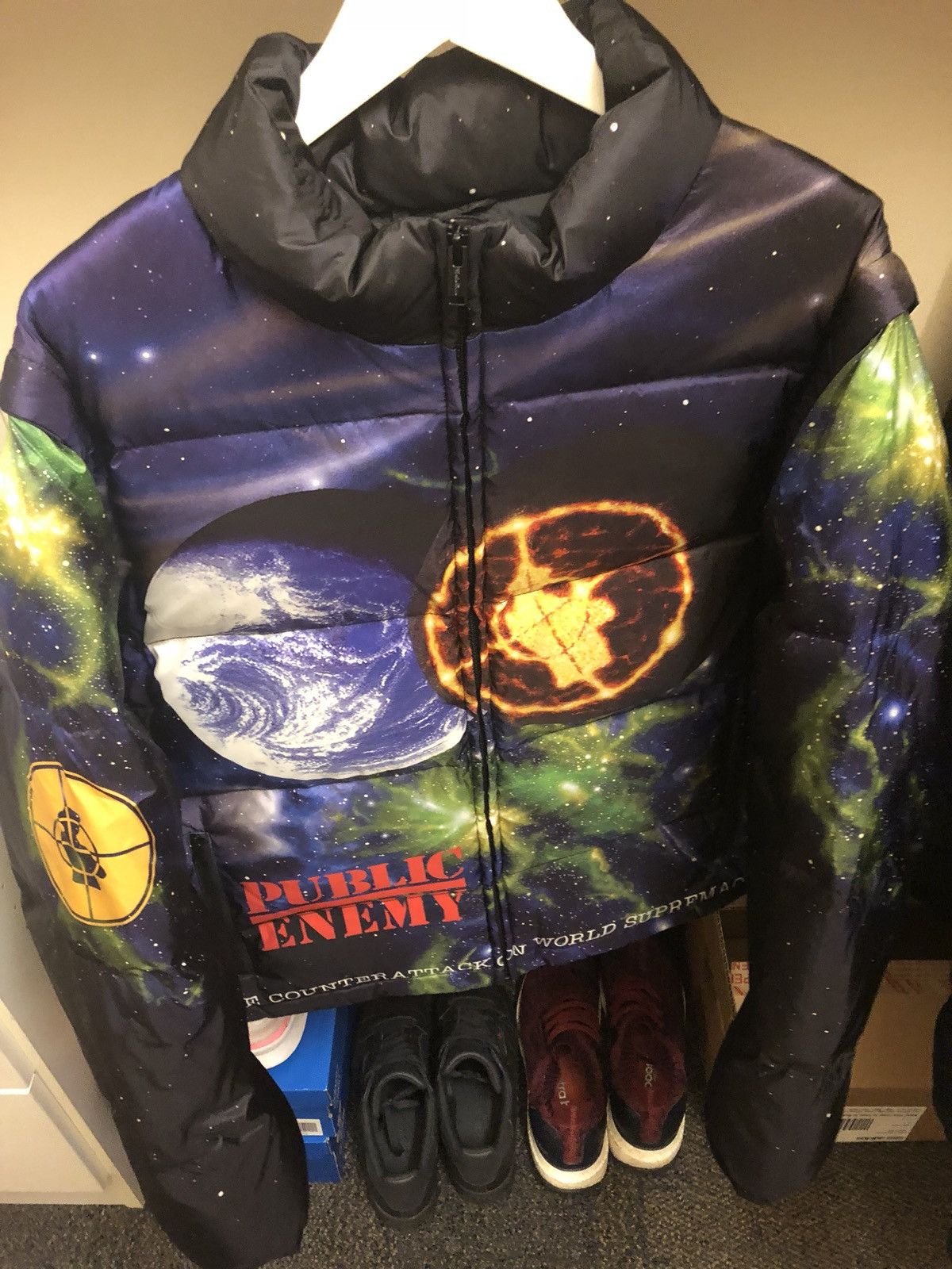 Supreme undercover public hot sale enemy puffy jacket