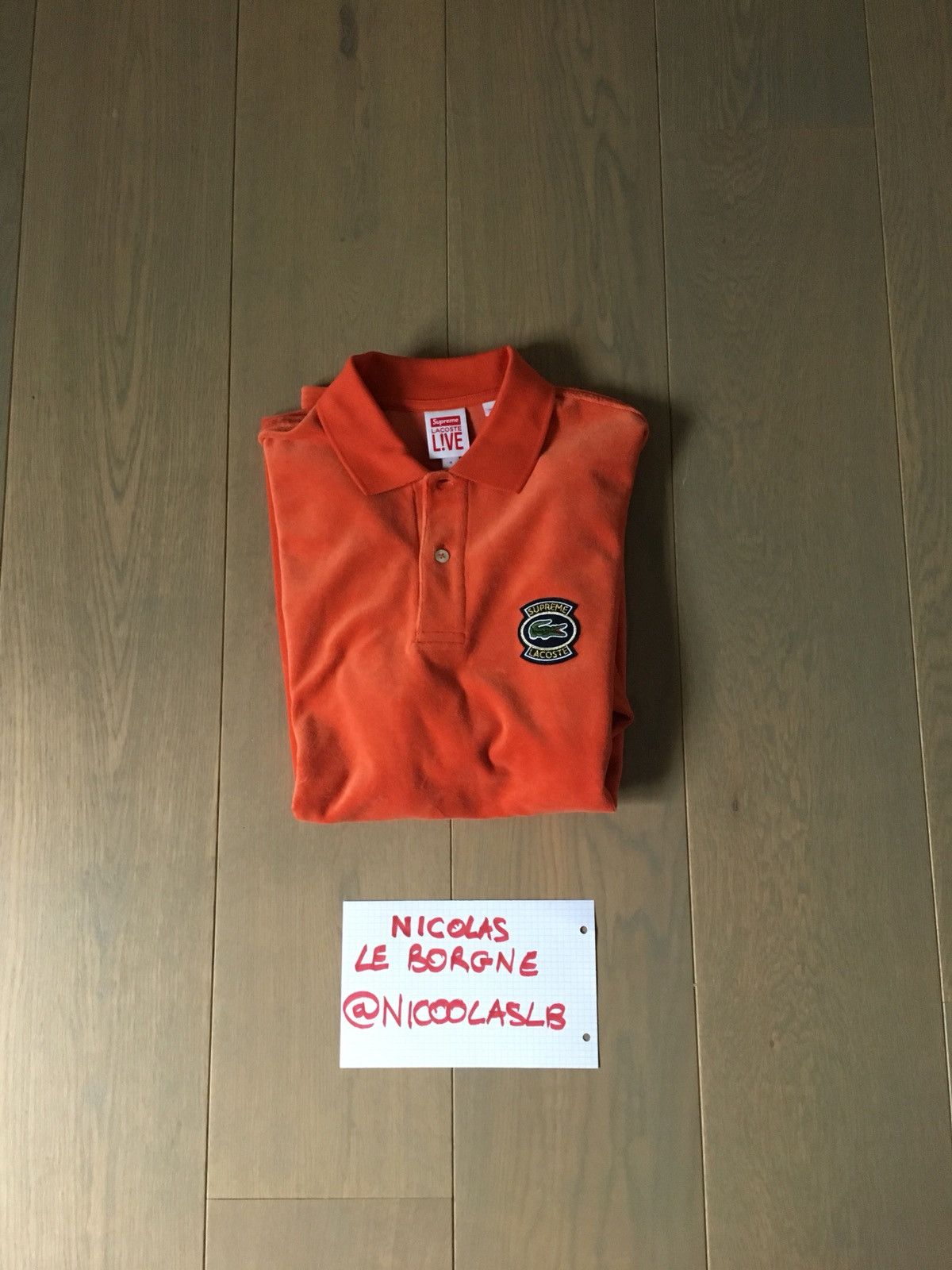 Supreme Supreme x Lacoste Velour Polo Orange | Grailed