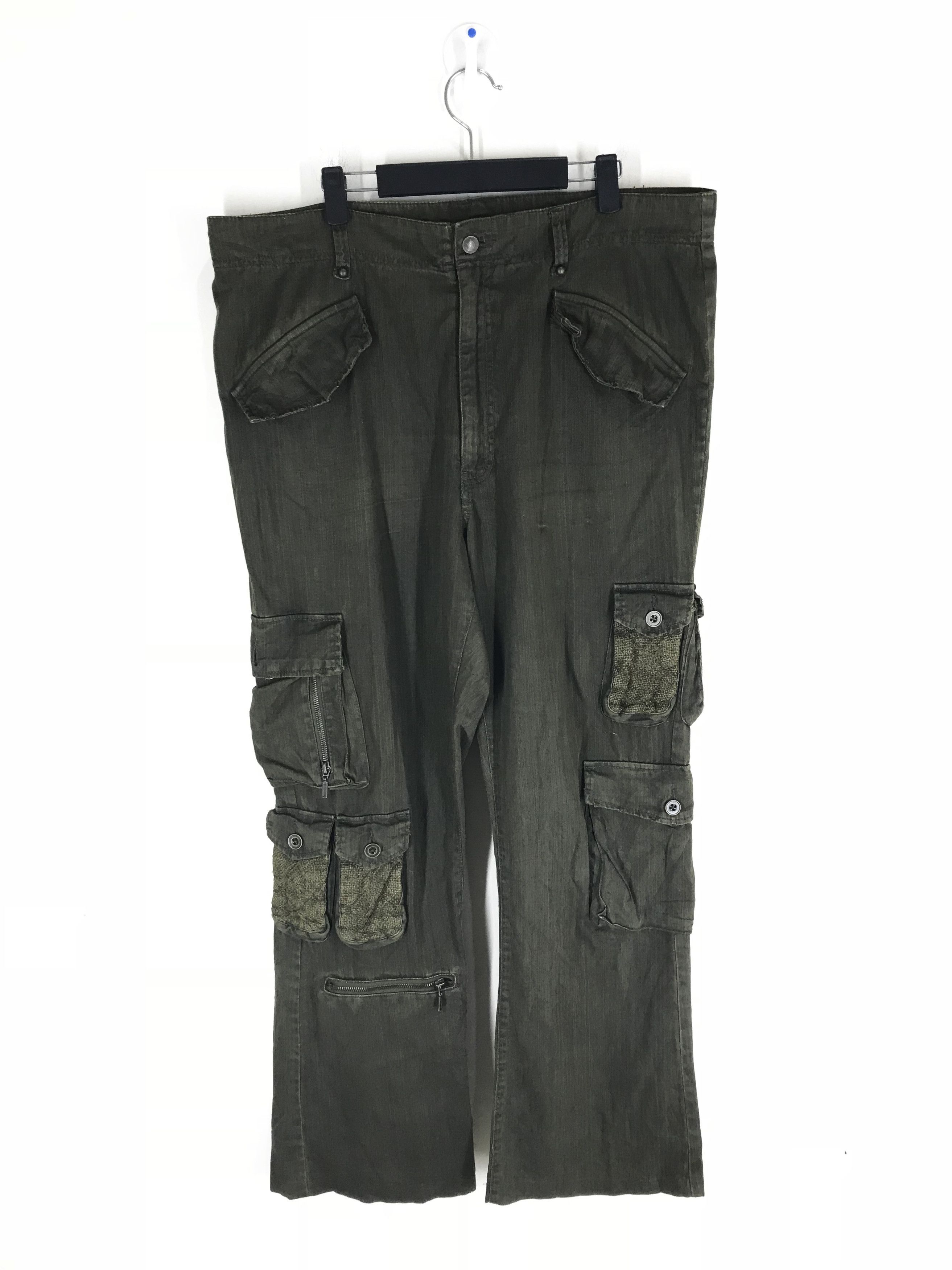 image of Daily News Multi Zipper Pocket Military Cargo Parachute Pant in Olive, Men's (Size 36)