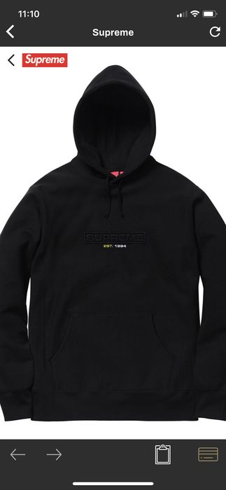 Supreme Embossed Logo Hooded Sweatshirt Black Men's - FW17 - US