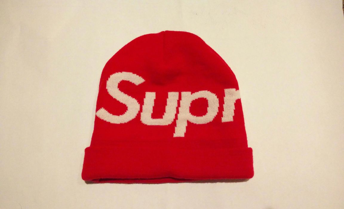 Supreme Supreme Big Logo Red Beanie 2009 Made In Korea | Grailed