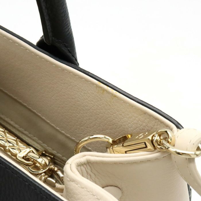 Chanel CHANEL Neo Executive Line Coco Mark Handbag Shoulder Bag Leather  Black Light Beige A69930