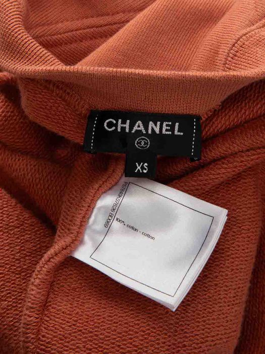 Chanel Brick Orange CC Short Sleeve Sweatshirt