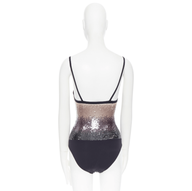 La Perla LA PERLA black nude black gradient sequins side padded swimsuit top IT40 XS Size S / US 4 / IT 40 - 4 Thumbnail