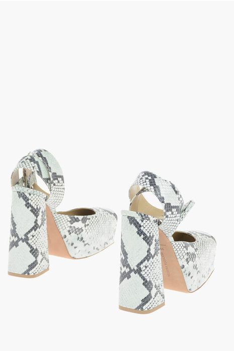 Bottega Veneta Python-printed TOWER Platform Pumps with TRIANGLE