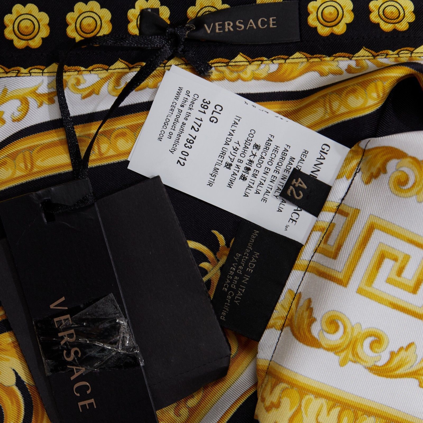 VERSACE PRINTED 100% SILK SHIRT as seen on BRUNO MARS at 1stDibs