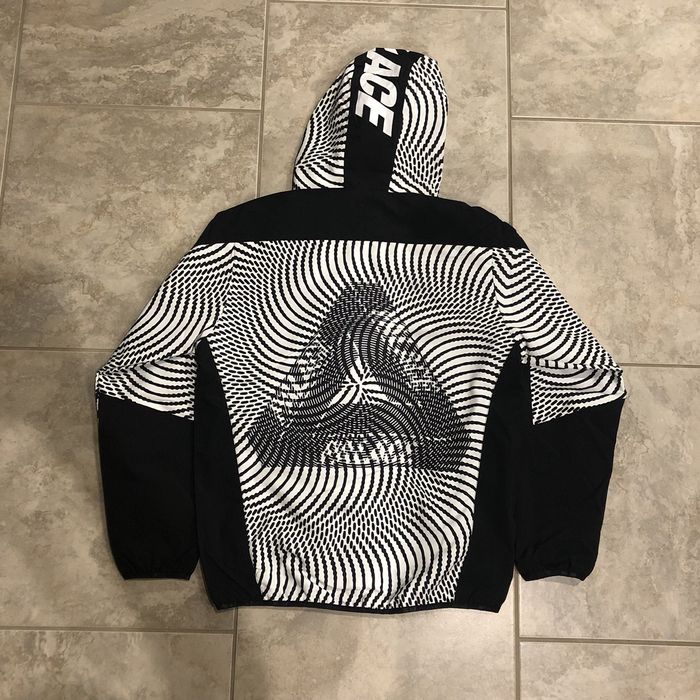 Palace Palace Swirl Hood Jacket Black/White | Grailed