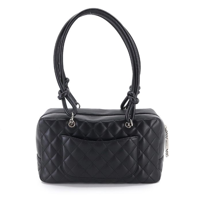 Chanel Black Quilted Leather Bowling Bag