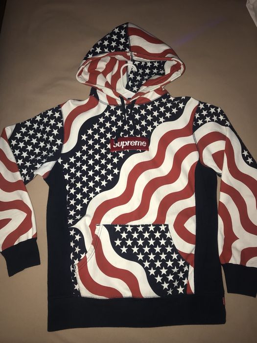 Supreme American Flag Box Logo Hoodie