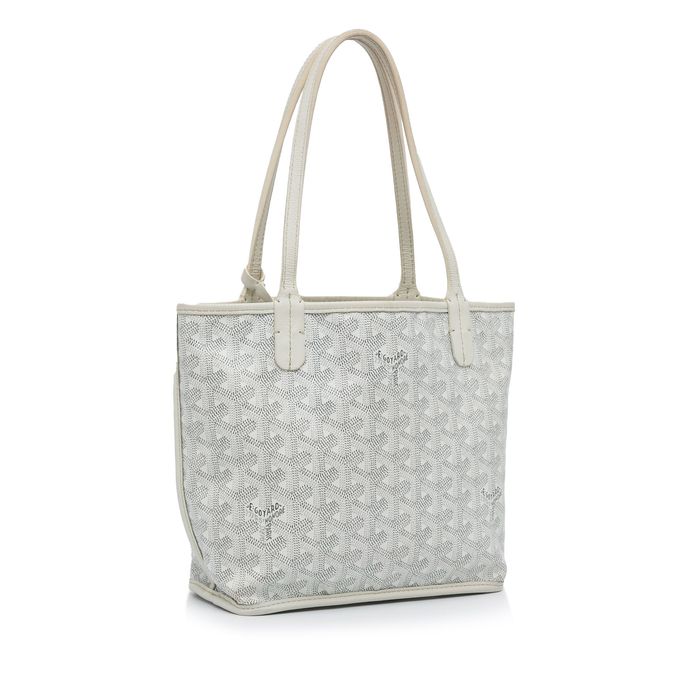 Goyard Gray Goyardine Canvas Reversible Anjou Mini Bag