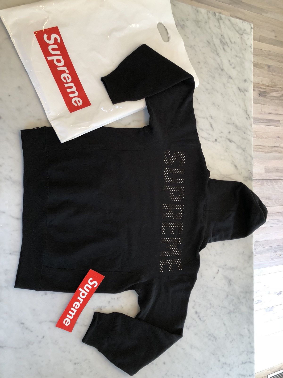 Supreme Studded Hooded Sweatshirt Black