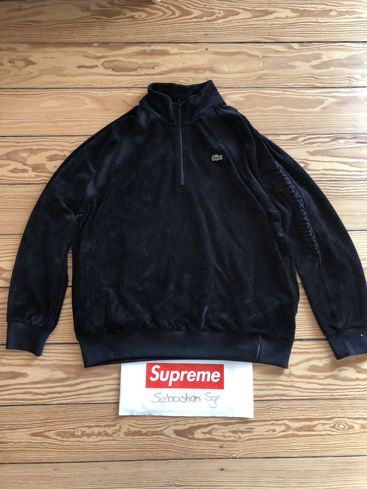 Supreme Supreme LACOSTE Velour Half Zip Track Top Grailed