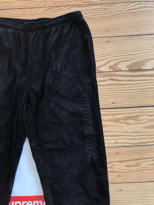 Pre-owned Supreme Lacoste Velour Track Pant Black ModeSens, 46% OFF