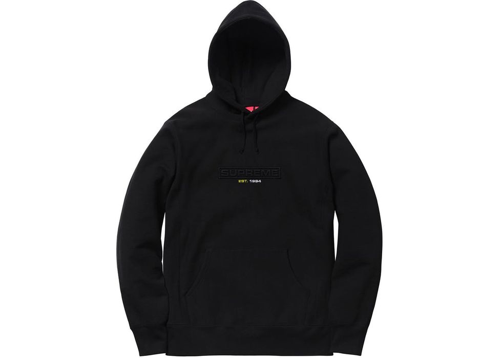 Supreme Supreme Embossed Logo Hooded Sweatshirt (SS18) Black | Grailed