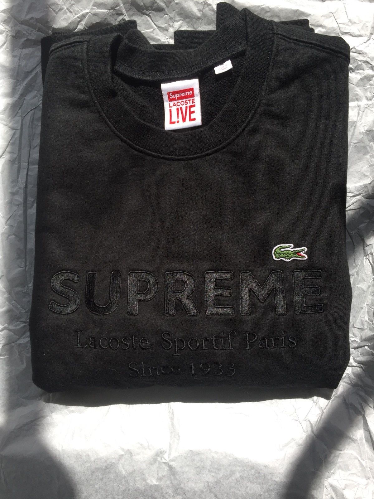 Supreme x lacoste clearance crewneck