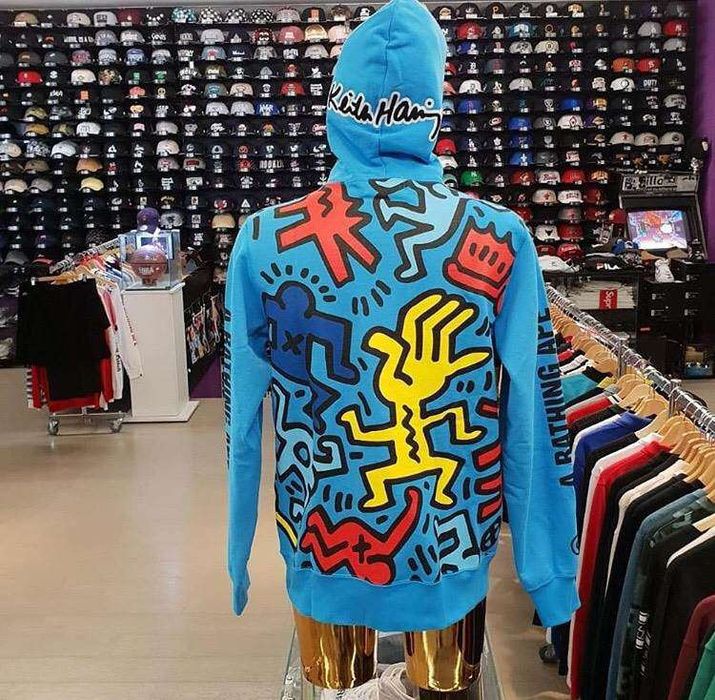 Bape Bape Shark x Keith Haring limited dition blue Grailed