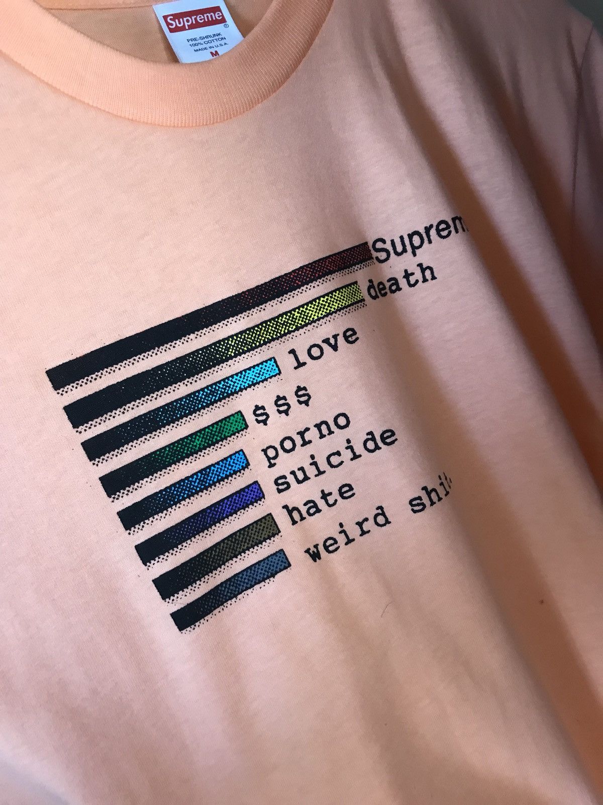 Peach supreme shirt on sale