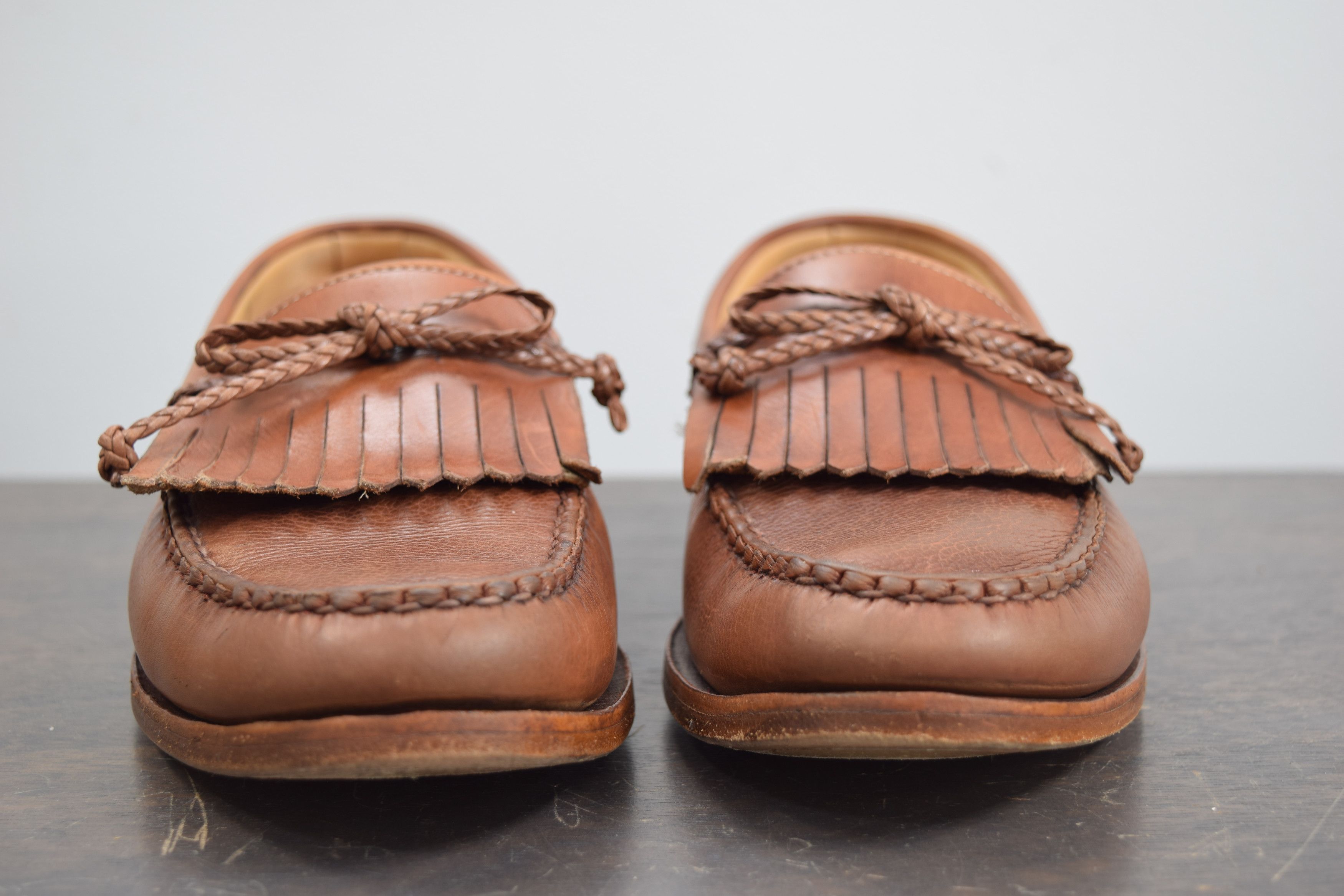 Allen Edmonds Nottingham Handsewn Brown Leather Kiltie Loafer 9.5 C Narrow Size US 9.5 / EU 42-43 - 3 Thumbnail