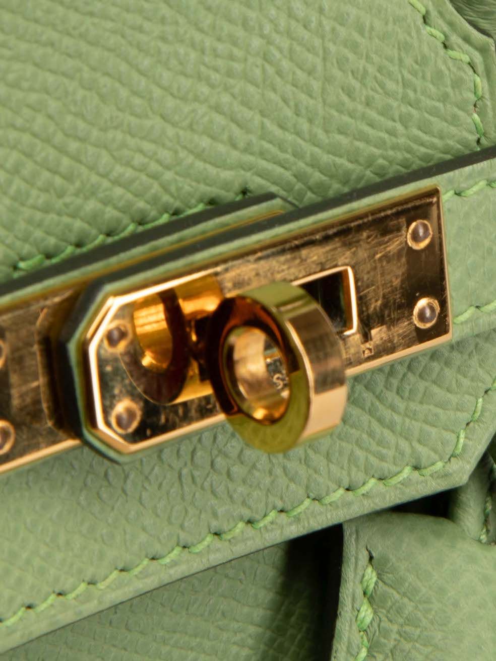 Hermes 2021 Vert Criquet Epsom Leather Sellier GHW Birkin 25 Size ONE SIZE - 7 Thumbnail