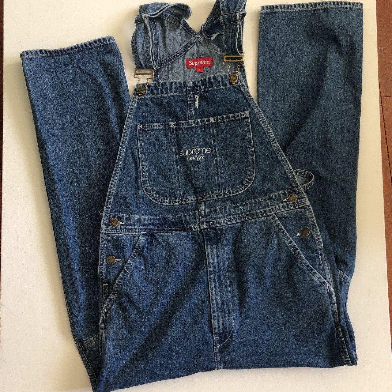 Supreme Supreme Washed Denim Classic Logo Overalls | Grailed