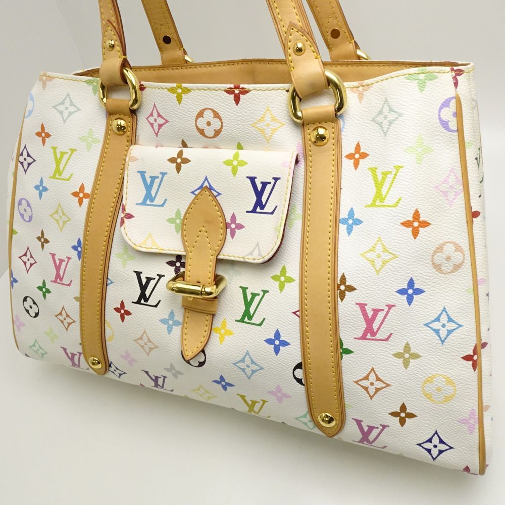 Louis Vuitton Louis Vuitton Multicolor Aurelia MM Bron Tote Bag White Size ONE SIZE - 6 Thumbnail