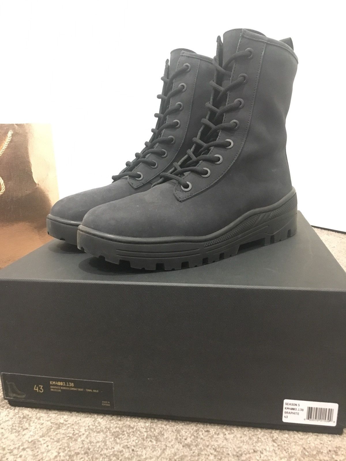 Yeezy Season Yeezy Season 5 Graphite Nubuck Combat Boots | Grailed