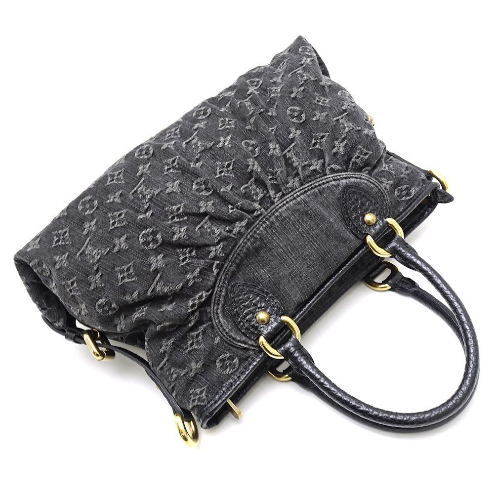 Louis Vuitton Monogram Denim Neo Cabby MM Noir Shoulder Bag Black