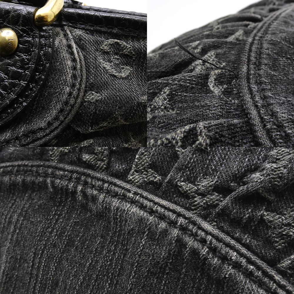 Louis Vuitton Monogram Denim Neo Cabby MM Noir Shoulder Bag Black
