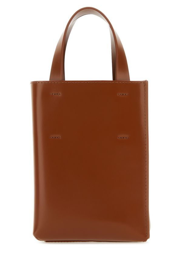 Brown Leather Nano Museo Handbag