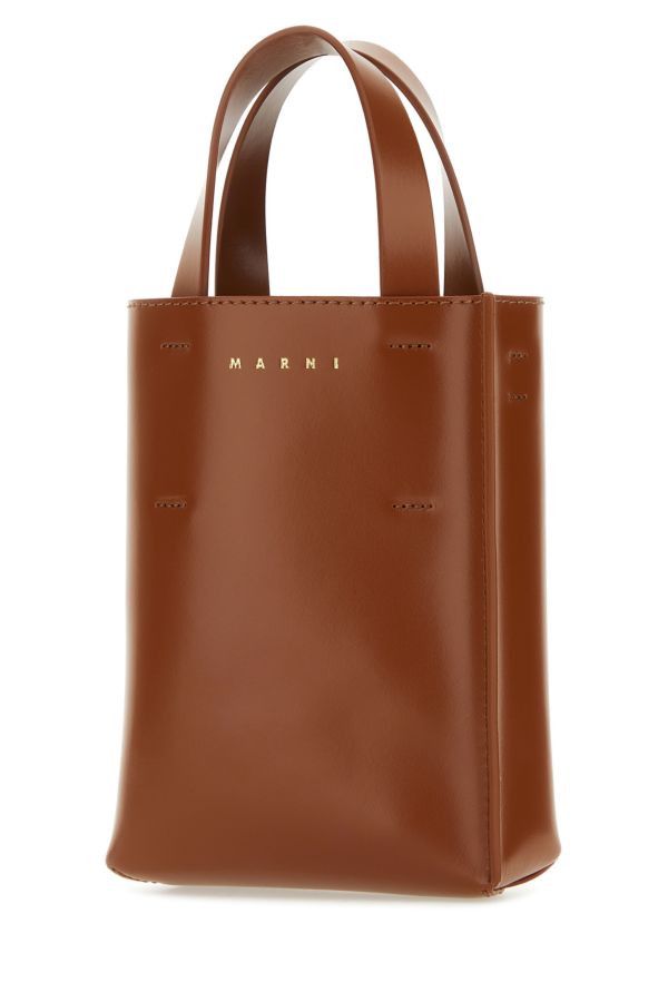Brown Leather Nano Museo Handbag