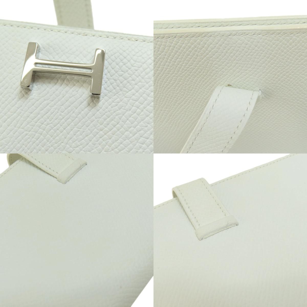 Hermes Bearn Souffle White Silver Metal Fittings Long Wallet