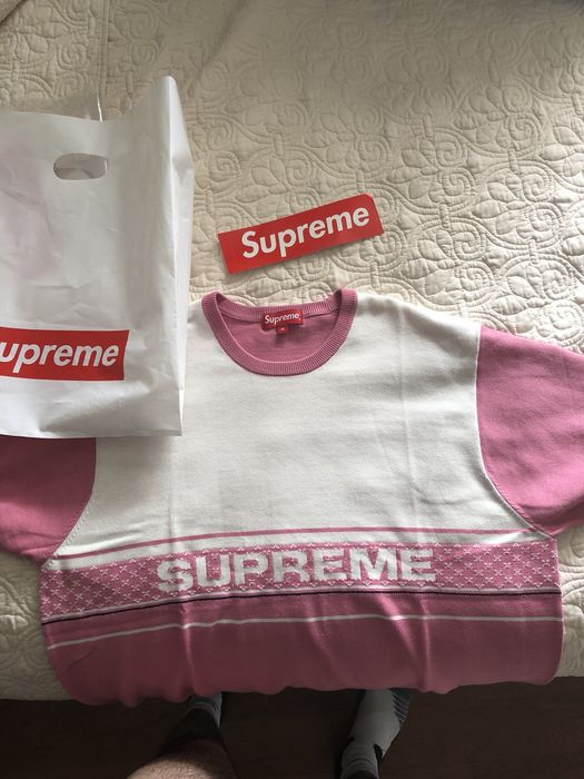 Supreme Chest Logo S/S Knit Top - Pink | Grailed