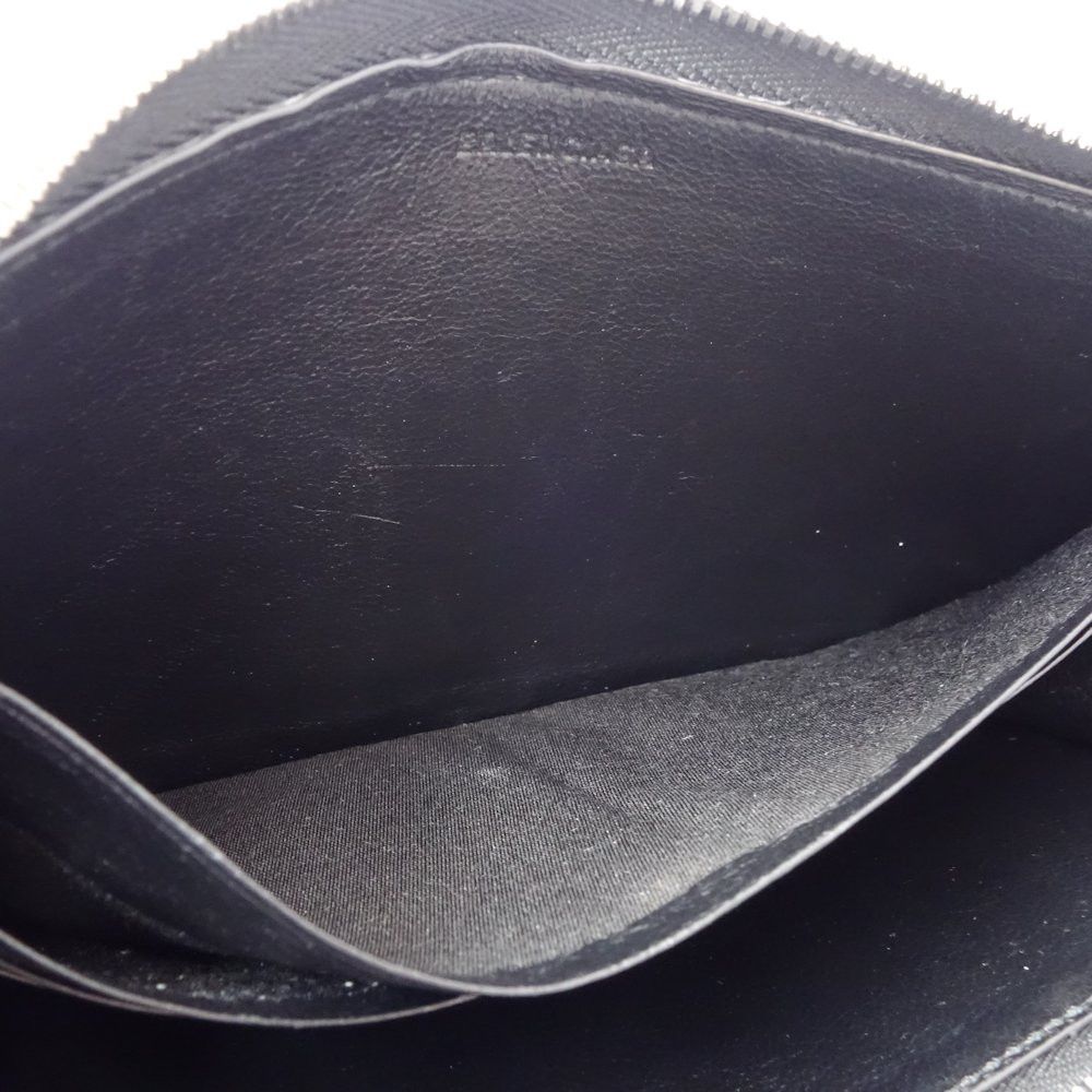 Balenciaga Round Zipper Long Wallet Calf Black