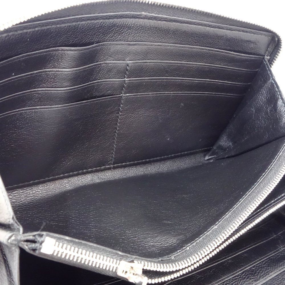 Balenciaga Round Zipper Long Wallet Calf Black