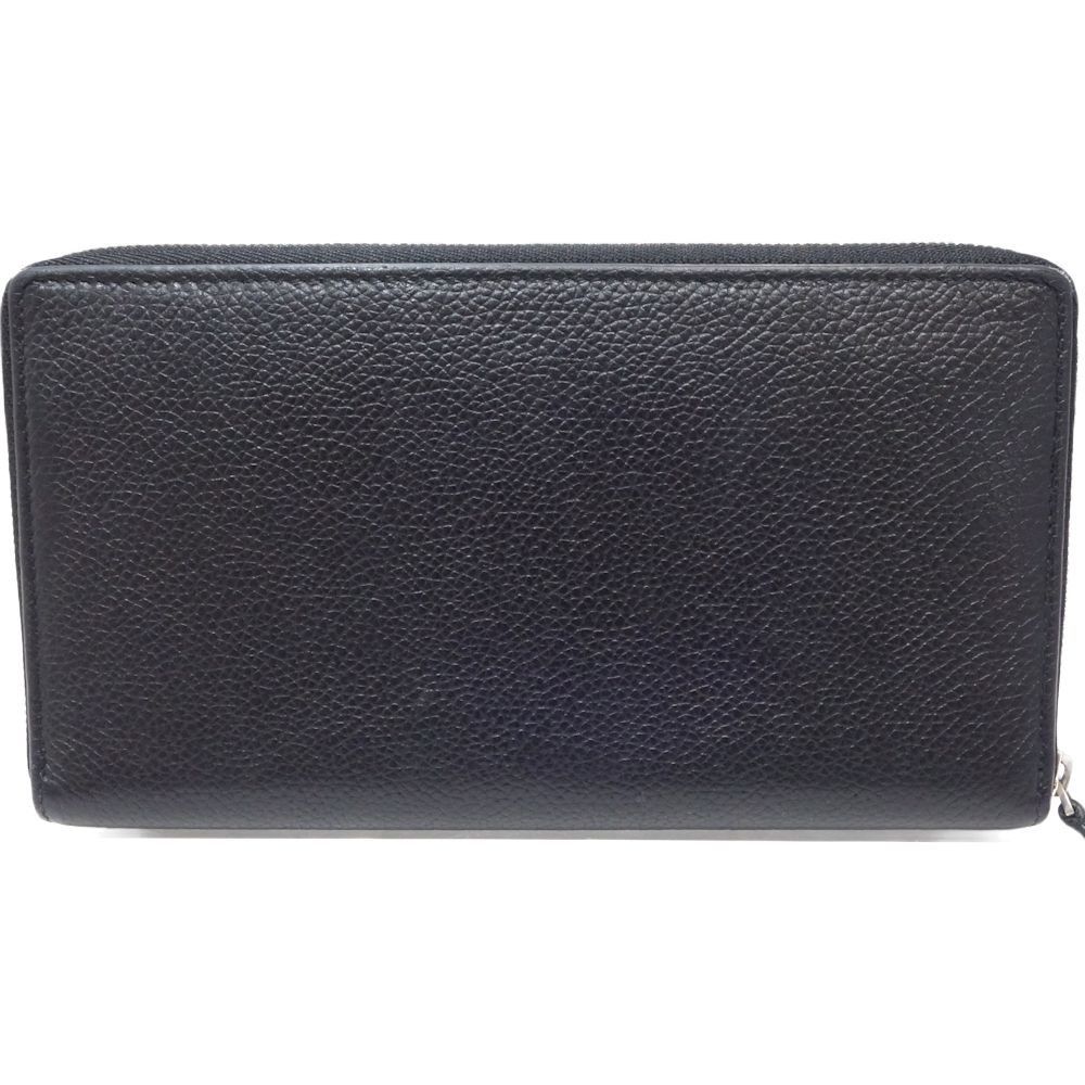 Balenciaga Round Zipper Long Wallet Calf Black