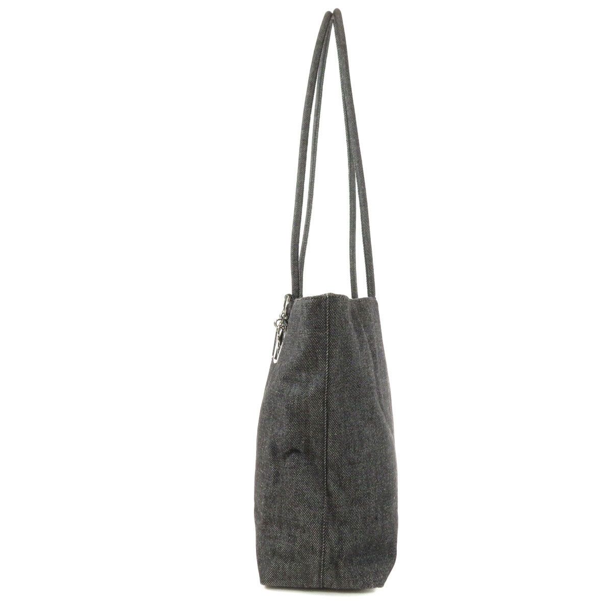 Dior Logo Charm Tote Bag Denim Gray