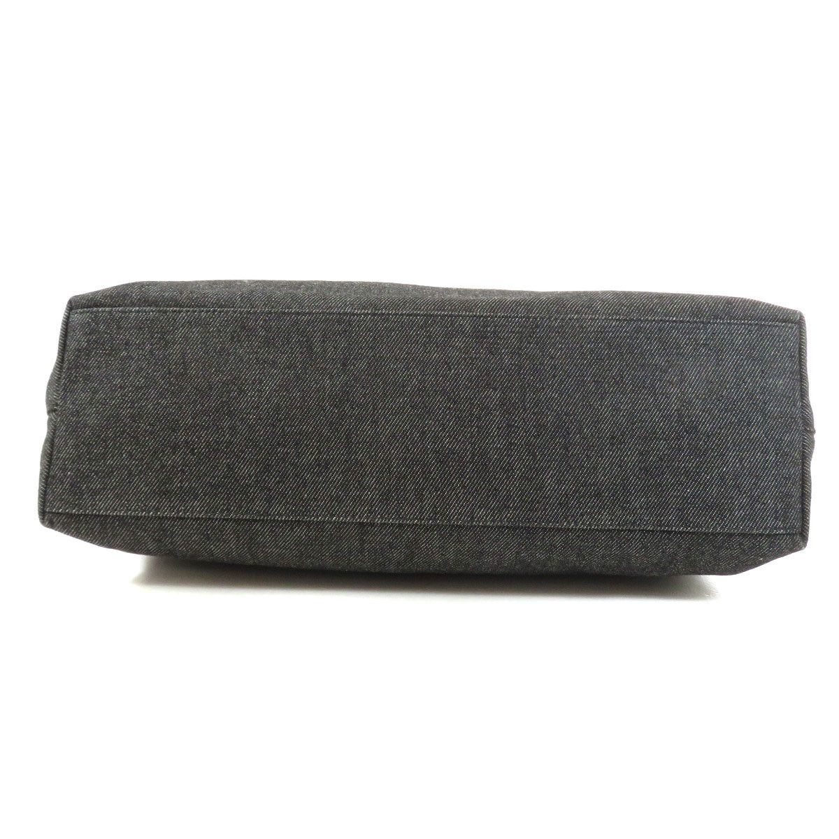 Dior Logo Charm Tote Bag Denim Gray