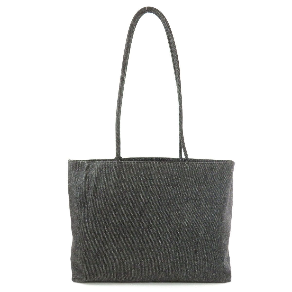 Dior Logo Charm Tote Bag Denim Gray