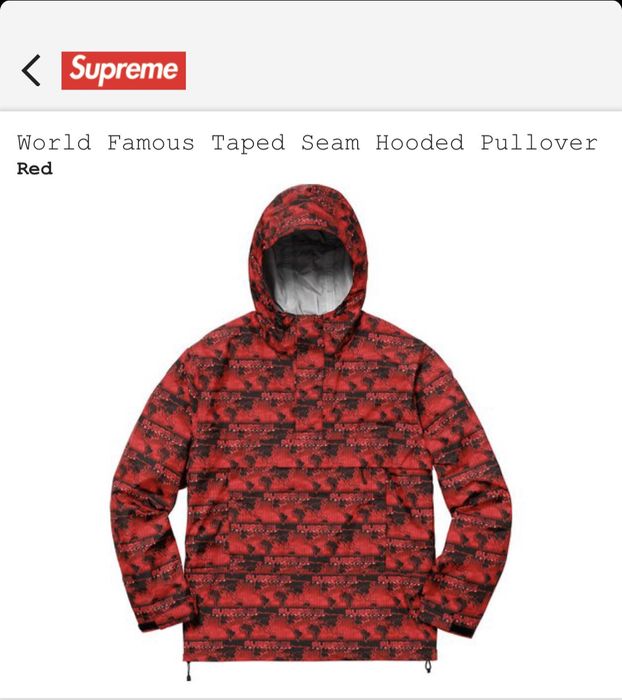 Supreme Supreme World Famous Taped Seam Hooded Pullover | Grailed